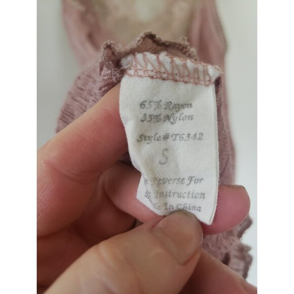 Mine Womens Top Cami Tank Lace Gauzy Whimsygoth Romantic Y2k Vintage  S - Picture 13 of 13